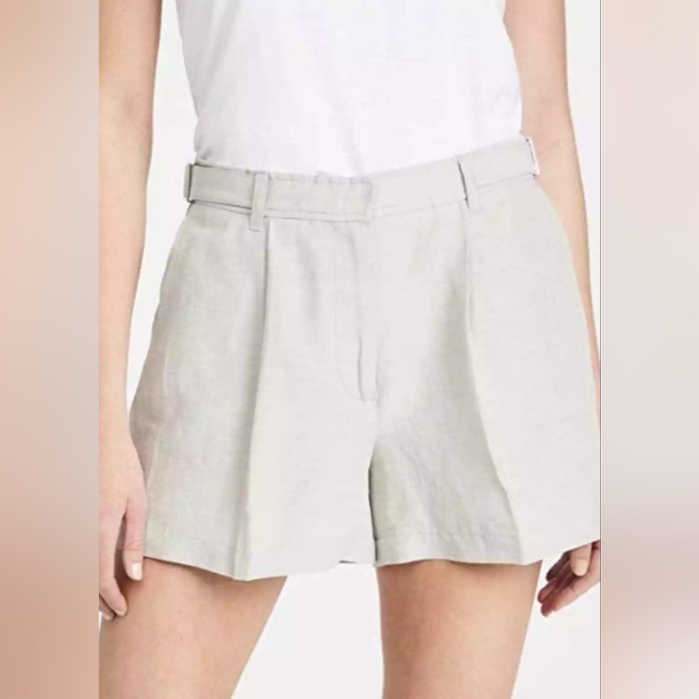 ATM Anthony Thomas Melillo High Waist Tailored Shorts Light Gray